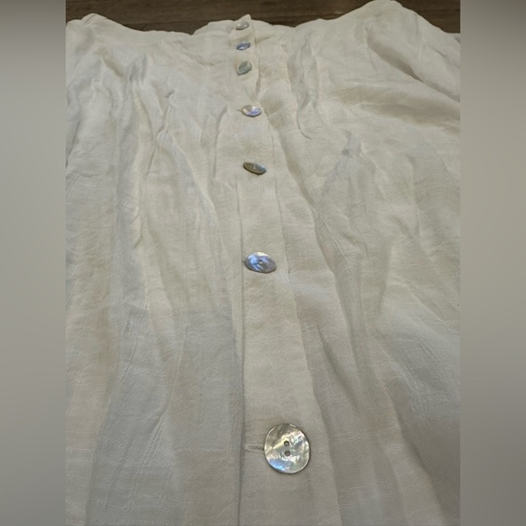 Cristina B XL Elegant White Layered Button-Down Maxi Skirt - Picture 3 of 7